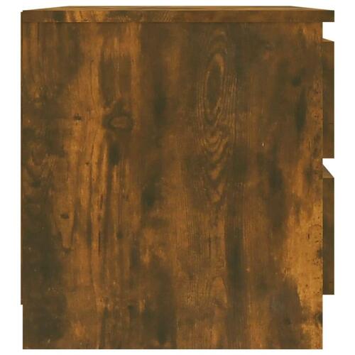 Sengeborde 2 stk. 50x39x43,5 cm konstrueret træ røget egetræ