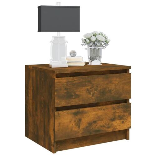 Sengeborde 2 stk. 50x39x43,5 cm konstrueret træ røget egetræ