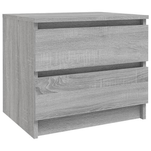 Sengeborde 2 stk. 50x39x43,5 cm konstrueret træ grå sonoma-eg