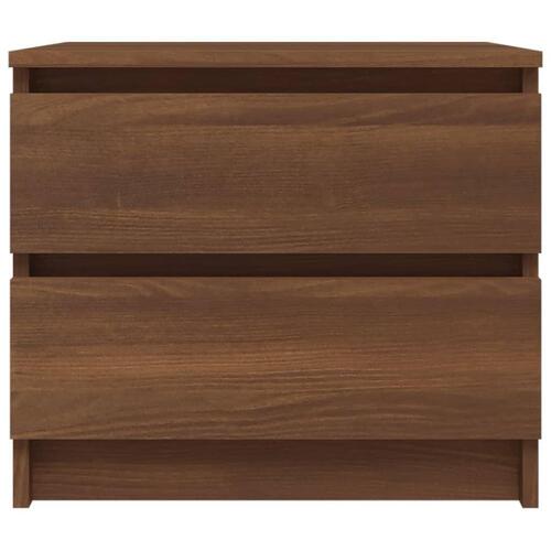 Sengeborde 2 stk. 50x39x43,5 cm konstrueret træ brunt egetræ