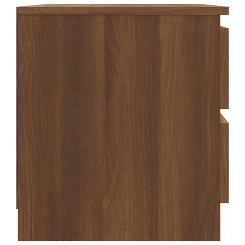 Sengeborde 2 stk. 50x39x43,5 cm konstrueret træ brunt egetræ
