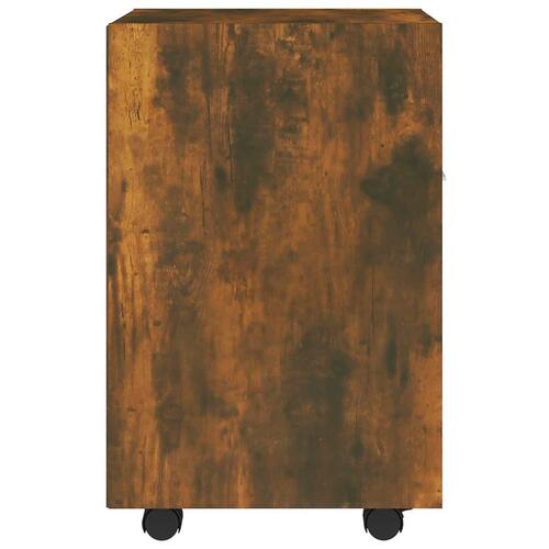Skab med hjul 33x38x60 cm konstrueret træ røget eg