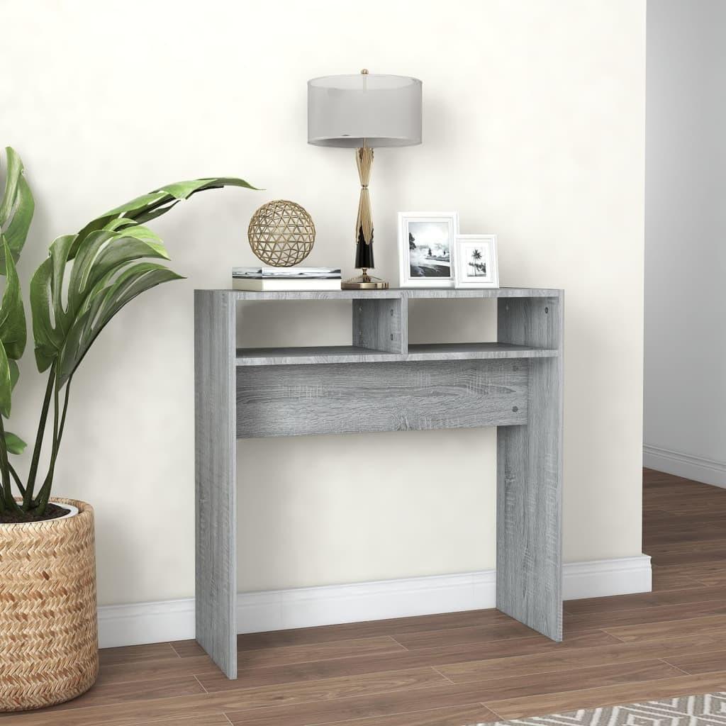 Konsolbord 78x30x80 cm konstrueret træ grå sonoma-eg