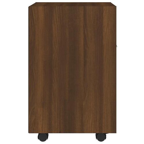Skab med hjul 33x38x60 cm konstrueret træ brun egetræsfarve