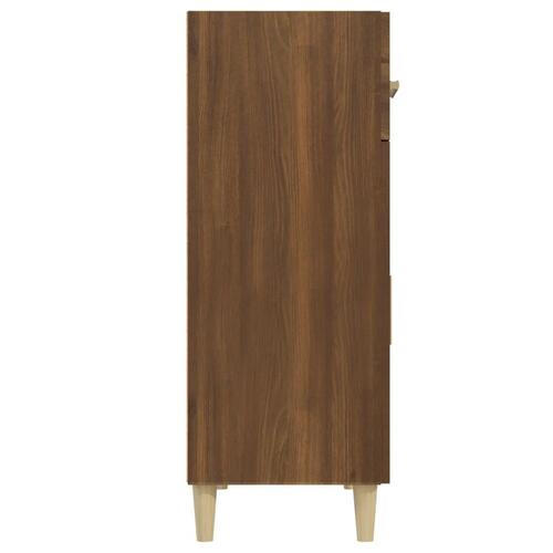 Skænk 69,5x34x89 cm konstrueret træ brun egetræsfarve
