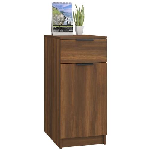 Skrivebord 33,5x50x75 cm konstrueret træ brun egetræsfarve
