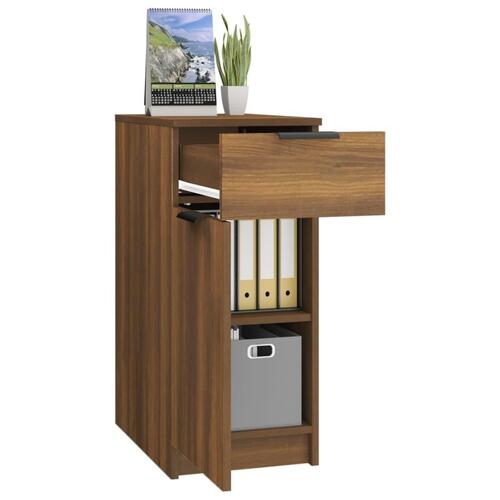 Skrivebord 33,5x50x75 cm konstrueret træ brun egetræsfarve