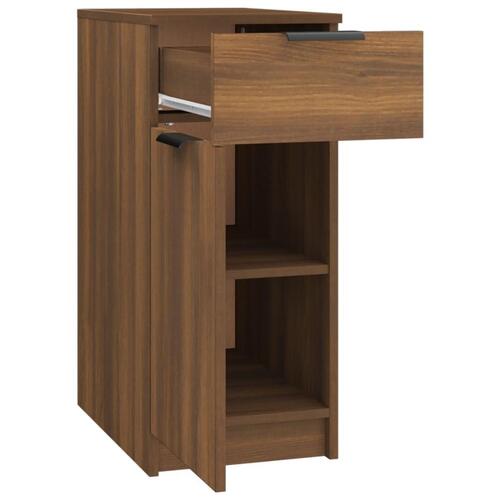 Skrivebord 33,5x50x75 cm konstrueret træ brun egetræsfarve