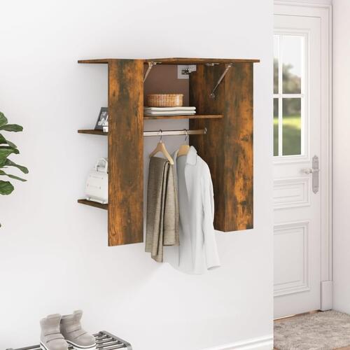 Entrémøbel 97,5x37x99 cm konstrueret træ røget sonoma-eg