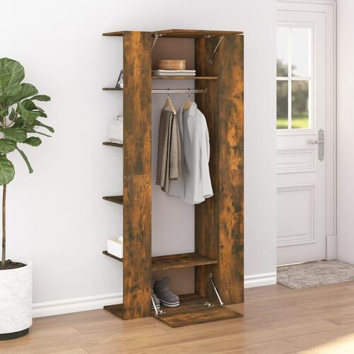 Entrémøbel 97,5x37x99 cm konstrueret træ røget sonoma-eg