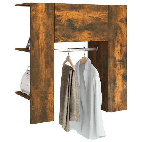 Entrémøbel 97,5x37x99 cm konstrueret træ røget sonoma-eg