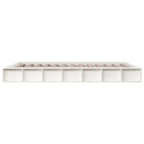 Sengeramme 150x200 cm King Size massivt træ hvid