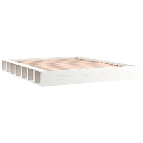 Sengeramme 120x200 cm massivt træ hvid