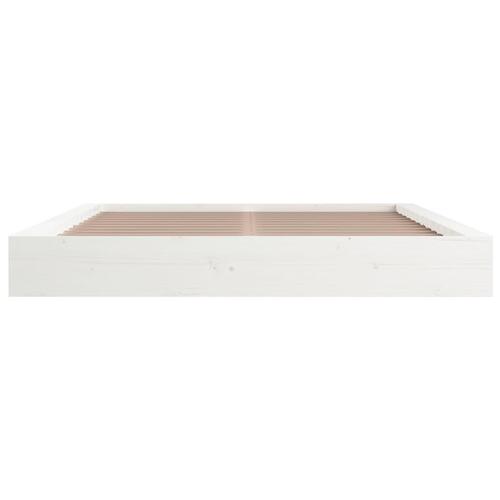 Sengeramme 120x200 cm massivt træ hvid