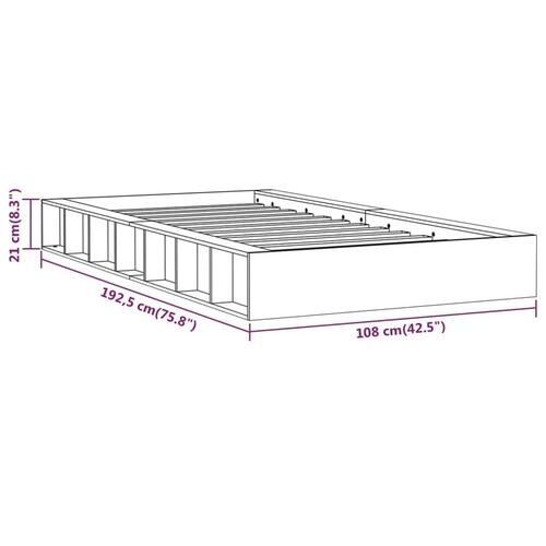 Sengeramme 90x190 cm Single massivt træ hvid