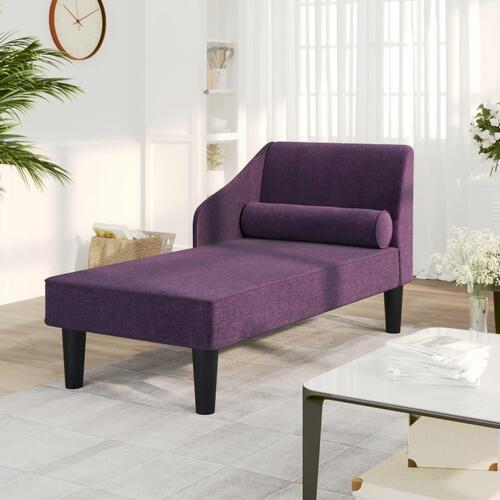 Chaiselong med bolster stof lilla