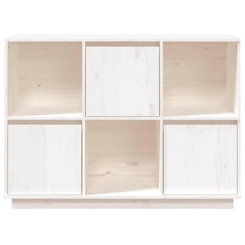 Skænk 110,5x35x80 cm massivt fyrretræ hvid