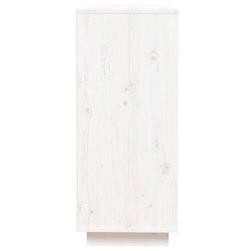 Skænk 110,5x35x80 cm massivt fyrretræ hvid