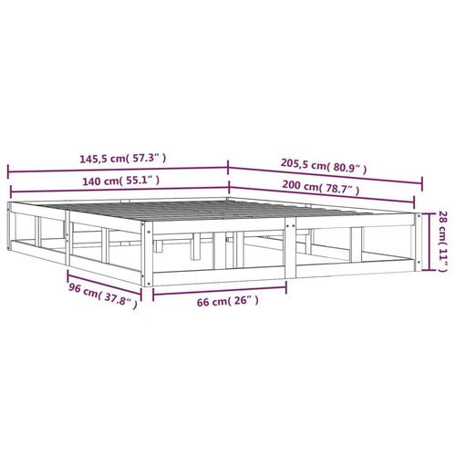 Sengeramme 140x200 cm massivt træ