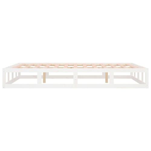 Sengeramme 150x200 cm King Size massivt træ hvid