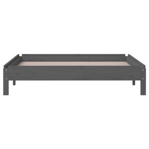 Stabelbar seng 100x200 cm massivt fyrretræ grå