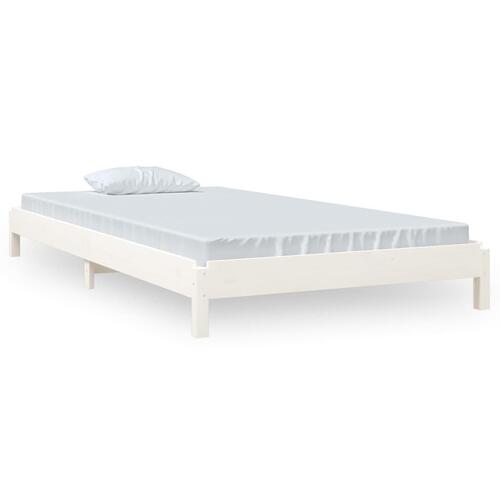 Stabelbar seng 80x200 cm massivt fyrretræ hvid