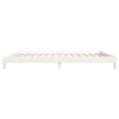 Stabelbar seng 80x200 cm massivt fyrretræ hvid