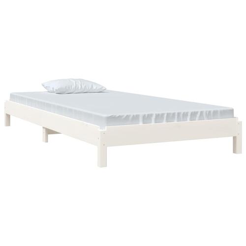 Stabelbar seng 90x190 cm massivt fyrretræ hvid