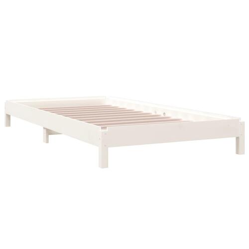 Stabelbar seng 90x190 cm massivt fyrretræ hvid