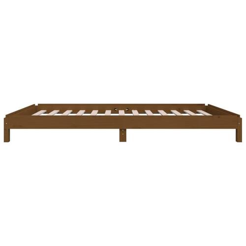 Stabelbar seng 90x190 cm massivt fyrretræ gyldenbrun