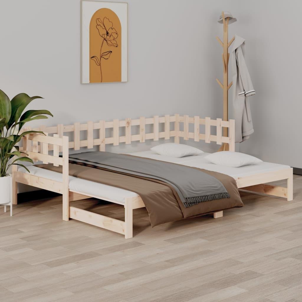 Daybed med udtræk 2x(90x190) cm massivt fyrretræ