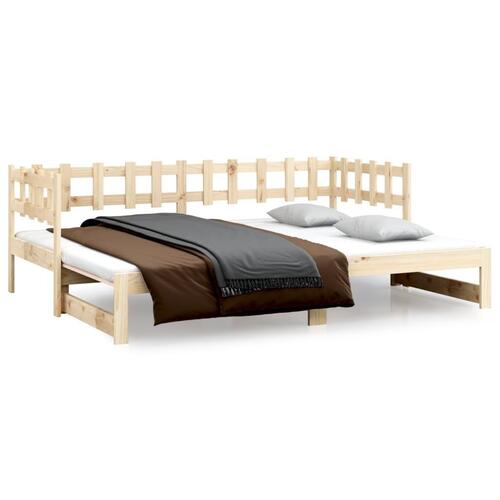Daybed med udtræk 2x(90x190) cm massivt fyrretræ