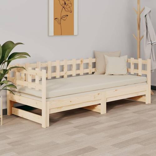 Daybed med udtræk 2x(90x190) cm massivt fyrretræ