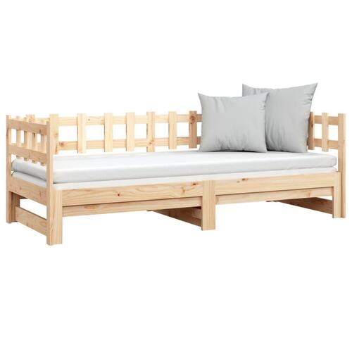 Daybed med udtræk 2x(90x190) cm massivt fyrretræ