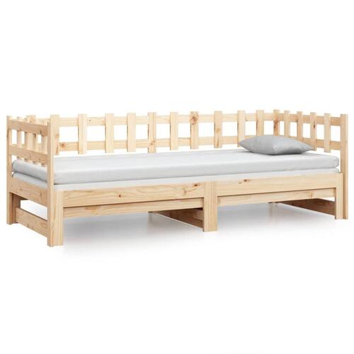 Daybed med udtræk 2x(90x190) cm massivt fyrretræ