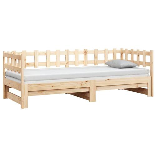Daybed med udtræk 2x(90x190) cm massivt fyrretræ