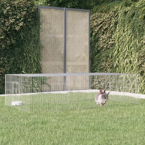 2-panels kaninbur 220x110x55 cm galvaniseret jern
