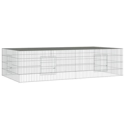2-panels kaninbur 220x110x55 cm galvaniseret jern