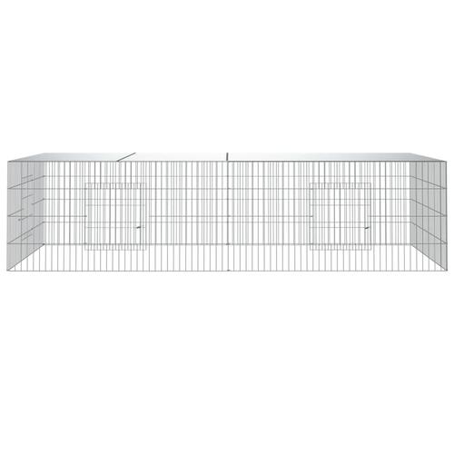 2-panels kaninbur 220x110x55 cm galvaniseret jern