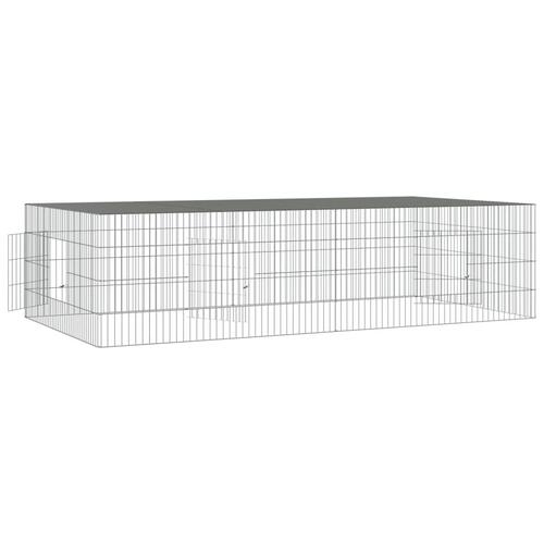 2-panels kaninbur 220x110x55 cm galvaniseret jern