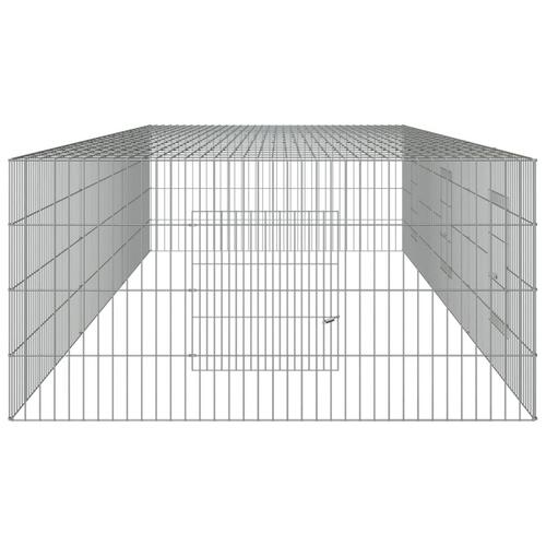 3-panels kaninbur 325x109x54 cm galvaniseret jern