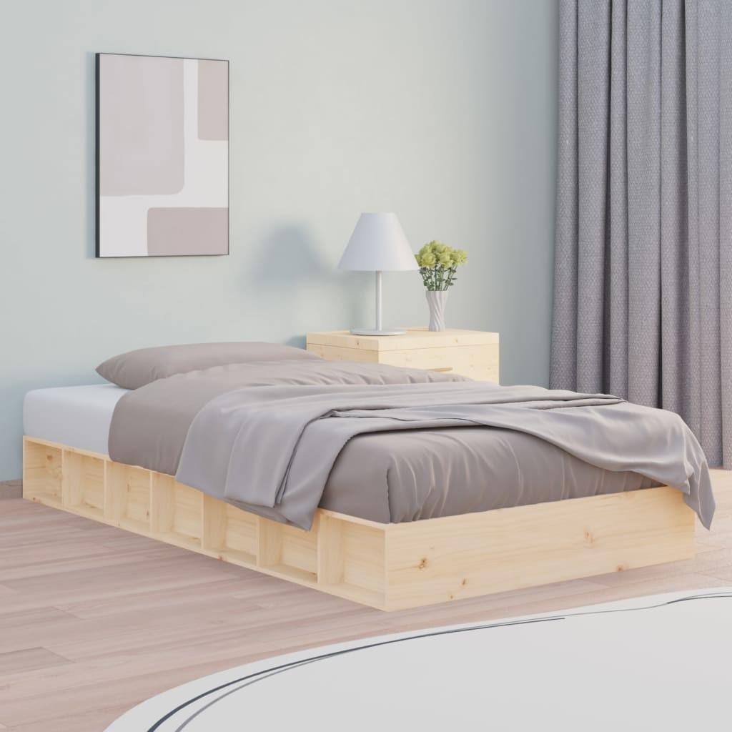 Sengeramme 135x190 cm dobbelt massivt træ