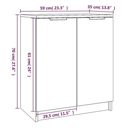 Skoskab 59x35x70 cm konstrueret træ sonoma-eg