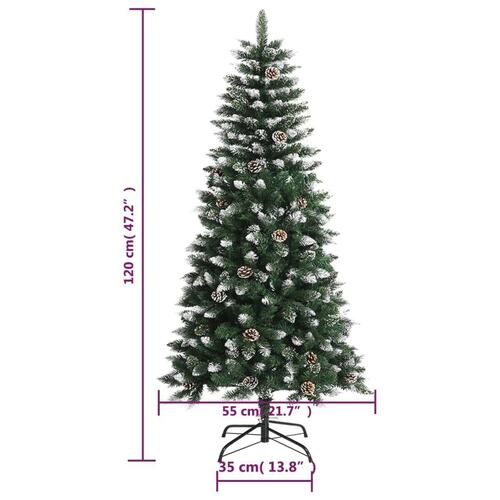 Kunstigt juletræ med fod 120 cm PVC grøn