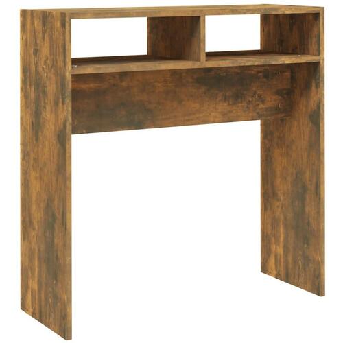 Konsolbord 78x30x80 cm konstrueret træ røget egetræsfarve