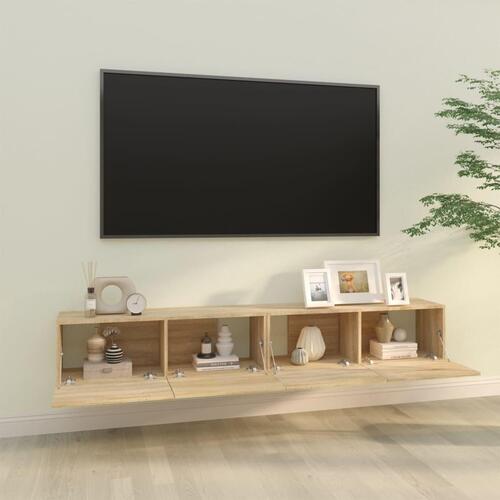 Væghængte tv-skabe 2 stk. 100x30x30cm konstrueret træ sonoma-eg