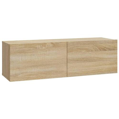 Væghængte tv-skabe 2 stk. 100x30x30cm konstrueret træ sonoma-eg