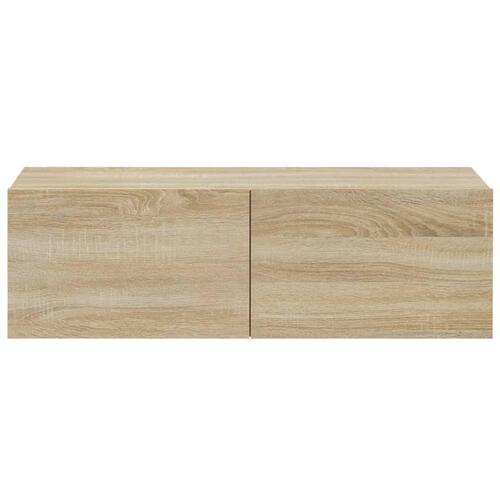 Væghængte tv-skabe 2 stk. 100x30x30cm konstrueret træ sonoma-eg