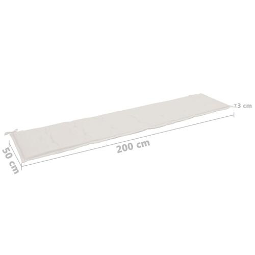Hynde til havebænk 200x50x3 cm cremefarvet