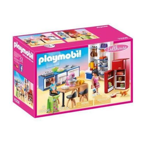 Playset Dollhouse Kitchen Playmobil 70206 (129 stk)